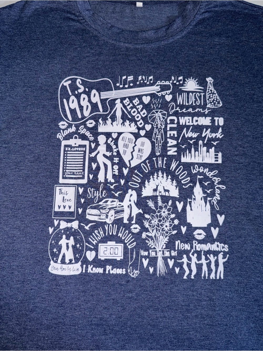 TS 1989| Songs Graphic Blue Tee - Large